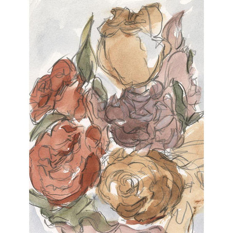 Cropped Floral Arrangement II Black Modern Wood Framed Art Print by Harper, Ethan