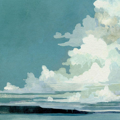 Cloud Coverage I Black Modern Wood Framed Art Print by Caroline, Emma