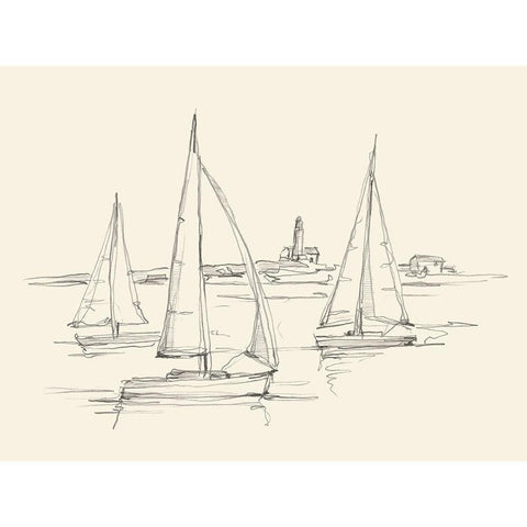 Coastal Contour Sketch II Black Modern Wood Framed Art Print by Harper, Ethan