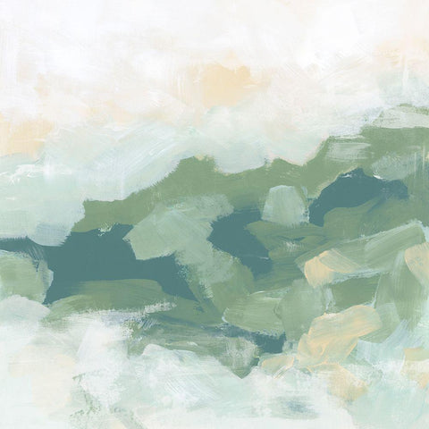 Greenfield Fog II Gold Ornate Wood Framed Art Print with Double Matting by Vess, June Erica