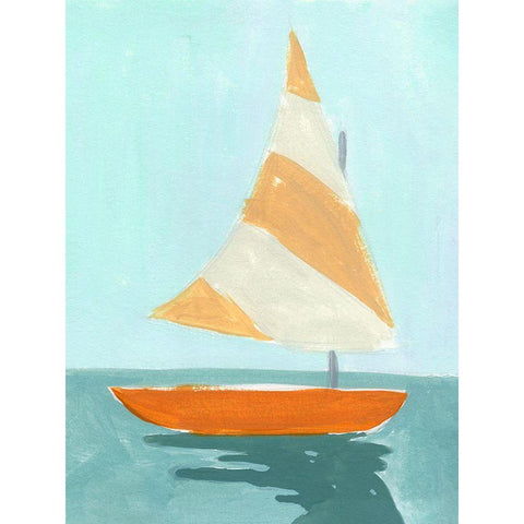 Small Sail I White Modern Wood Framed Art Print by Green, Jacob