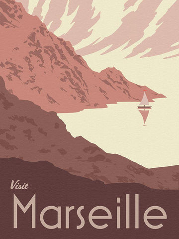 French Coast I White Modern Wood Framed Art Print with Double Matting by Green, Jacob