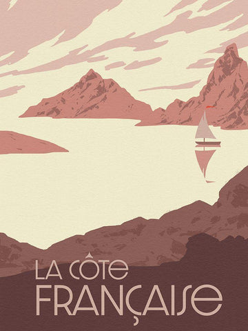 French Coast II Black Ornate Wood Framed Art Print with Double Matting by Green, Jacob