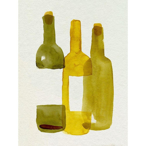 Bottle Collector I White Modern Wood Framed Art Print by Green, Jacob