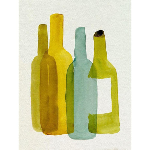 Bottle Collector II White Modern Wood Framed Art Print by Green, Jacob