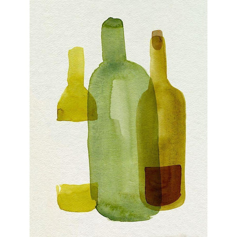 Bottle Collector III Black Modern Wood Framed Art Print with Double Matting by Green, Jacob