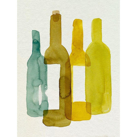 Bottle Collector IV White Modern Wood Framed Art Print by Green, Jacob