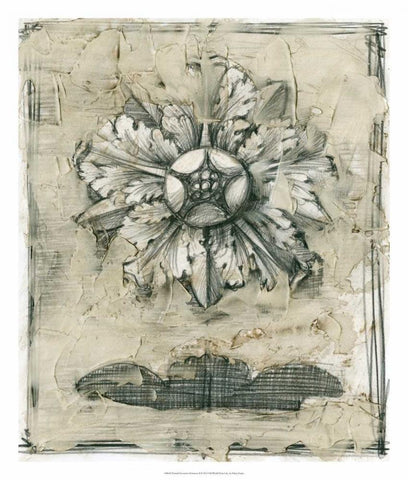 Printed Decorative Ornament II Black Ornate Wood Framed Art Print with Double Matting by Harper, Ethan