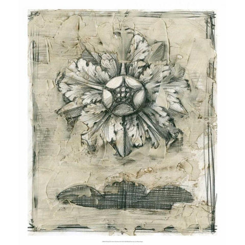 Printed Decorative Ornament II Black Modern Wood Framed Art Print by Harper, Ethan