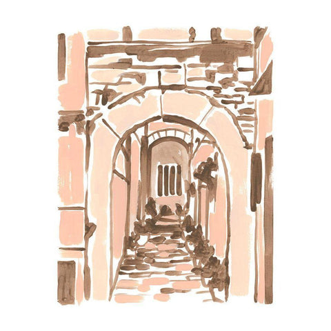 Blush Architecture Study III White Modern Wood Framed Art Print by Vess, June Erica