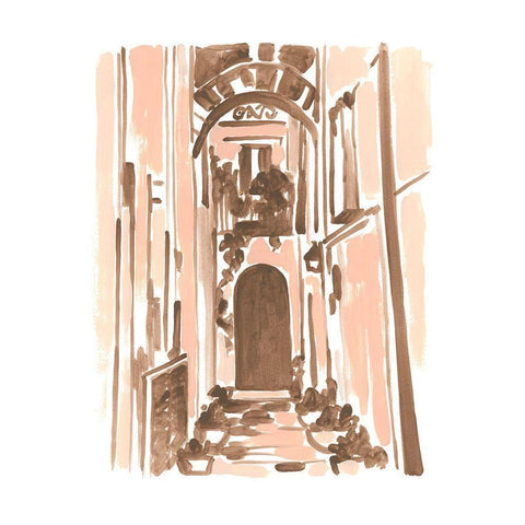 Blush Architecture Study IV Gold Ornate Wood Framed Art Print with Double Matting by Vess, June Erica