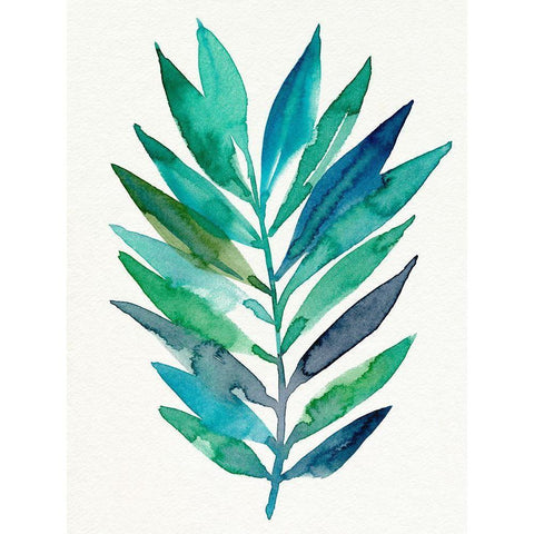 Palm Frond Flow II White Modern Wood Framed Art Print by Warren, Annie