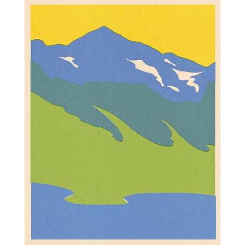 Bright Glacial Lake I Black Modern Wood Framed Art Print with Double Matting by Green, Jacob