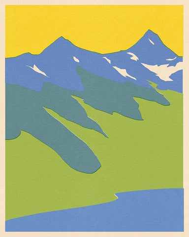 Bright Glacial Lake II White Modern Wood Framed Art Print with Double Matting by Green, Jacob