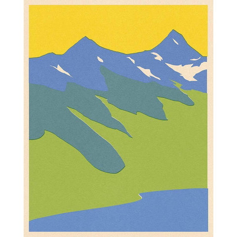 Bright Glacial Lake II Black Modern Wood Framed Art Print by Green, Jacob
