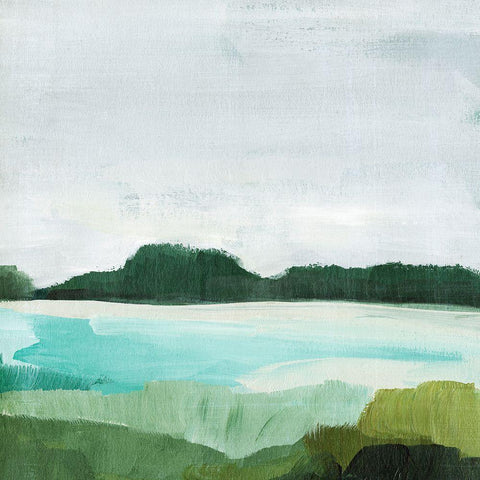 Secret Beach III Black Modern Wood Framed Art Print by Warren, Annie