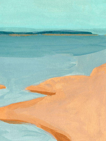 Out on the Sandbar III White Modern Wood Framed Art Print with Double Matting by Green, Jacob
