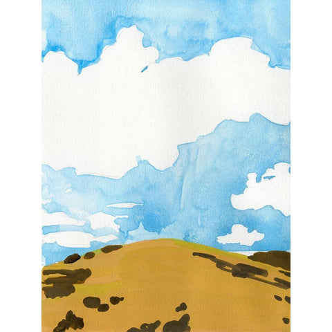 Summer Knoll I Black Modern Wood Framed Art Print with Double Matting by Green, Jacob