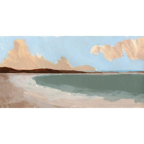 Long Shore I White Modern Wood Framed Art Print by Green, Jacob