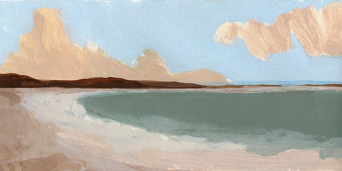 Long Shore I White Modern Wood Framed Art Print with Double Matting by Green, Jacob