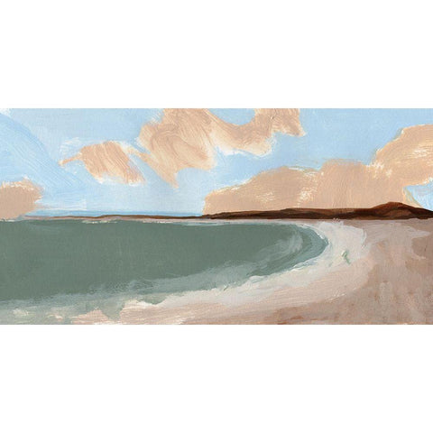Long Shore II Black Modern Wood Framed Art Print with Double Matting by Green, Jacob
