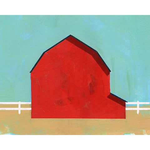 Big Red One I Black Modern Wood Framed Art Print by Green, Jacob