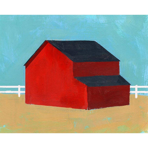 Big Red One II Black Modern Wood Framed Art Print with Double Matting by Green, Jacob