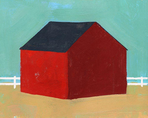 Big Red One III White Modern Wood Framed Art Print with Double Matting by Green, Jacob