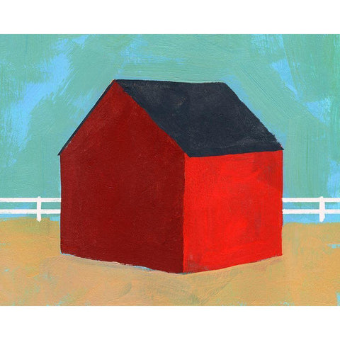 Big Red One IV Black Modern Wood Framed Art Print by Green, Jacob