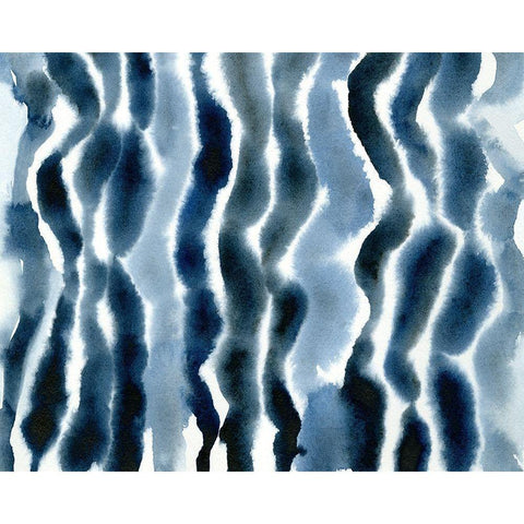 True Blue Wave I Black Modern Wood Framed Art Print by Caroline, Emma