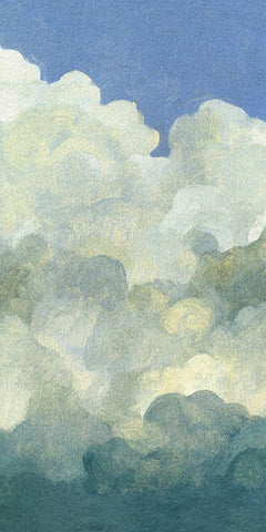 Cumulus Tower I White Modern Wood Framed Art Print with Double Matting by Caroline, Emma