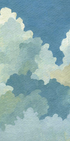Cumulus Tower II White Modern Wood Framed Art Print with Double Matting by Caroline, Emma