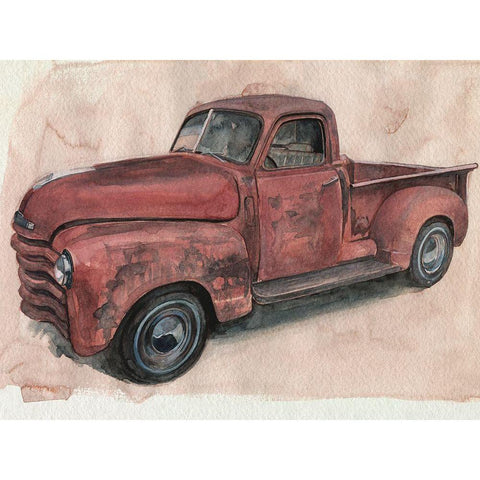 Antique Pickup I White Modern Wood Framed Art Print by Parker, Jennifer Paxton