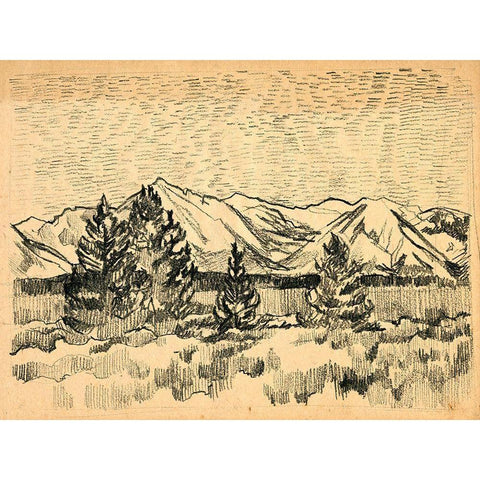 Hatched Horizon I White Modern Wood Framed Art Print by Parker, Jennifer Paxton