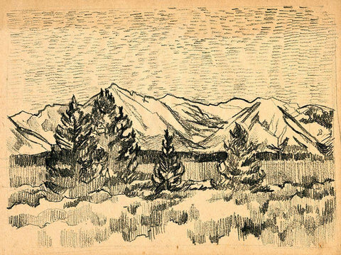 Hatched Horizon I White Modern Wood Framed Art Print with Double Matting by Parker, Jennifer Paxton