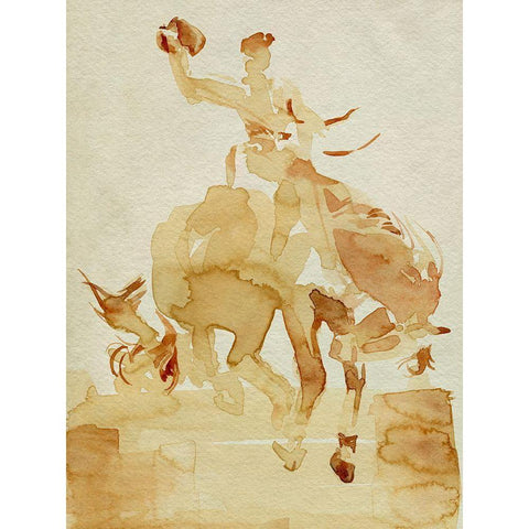 Coffee Cowboy I Gold Ornate Wood Framed Art Print with Double Matting by Parker, Jennifer Paxton