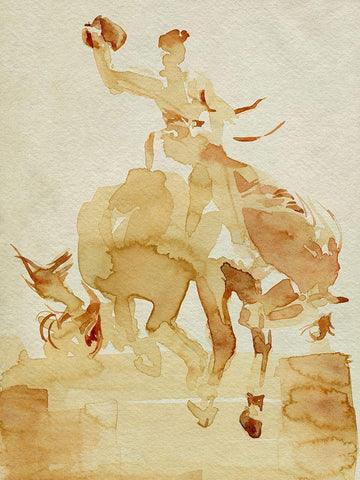 Coffee Cowboy I Black Ornate Wood Framed Art Print with Double Matting by Parker, Jennifer Paxton