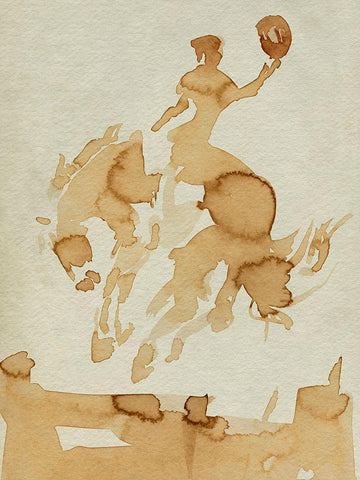 Coffee Cowboy II Black Ornate Wood Framed Art Print with Double Matting by Parker, Jennifer Paxton