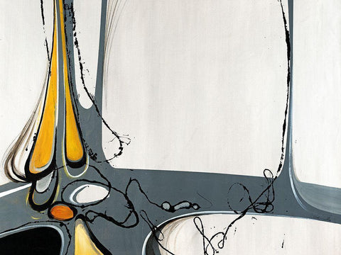 Jute White Modern Wood Framed Art Print with Double Matting by Edmunds, Sydney