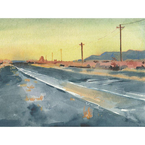 Deserted Highway I Gold Ornate Wood Framed Art Print with Double Matting by Parker, Jennifer Paxton