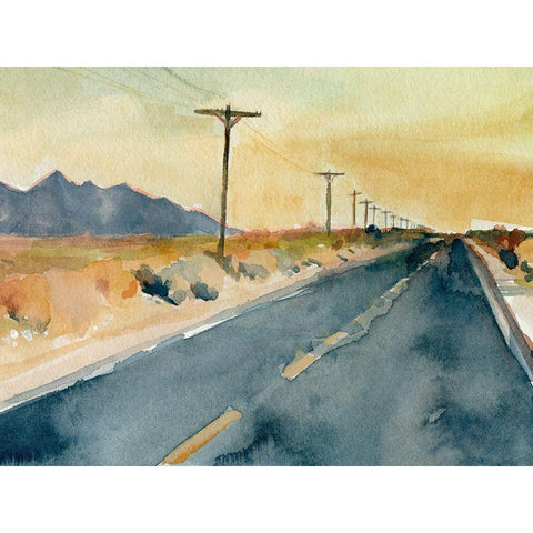 Deserted Highway II Black Modern Wood Framed Art Print by Parker, Jennifer Paxton
