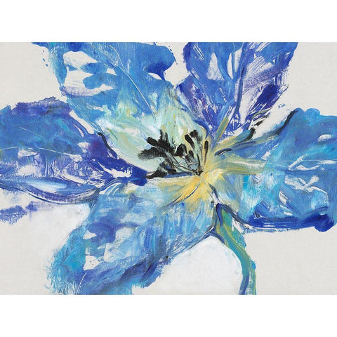 Fleur Bleue II White Modern Wood Framed Art Print by OToole, Tim