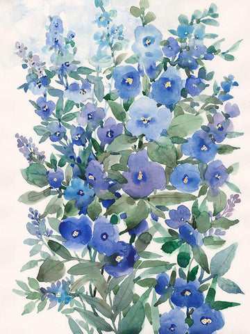 A Patch of Wildflowers I White Modern Wood Framed Art Print with Double Matting by Nichols, Tim