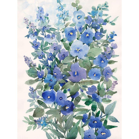 A Patch of Wildflowers I Black Modern Wood Framed Art Print with Double Matting by Nichols, Tim