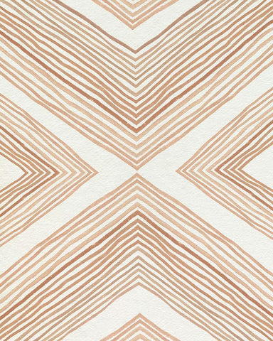 Diametric Clementine II White Modern Wood Framed Art Print with Double Matting by Caroline, Emma