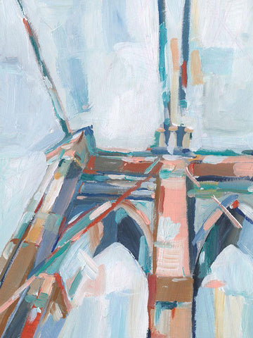 Big City Colors I White Modern Wood Framed Art Print with Double Matting by Harper, Ethan