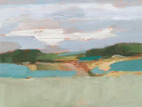 High Noon Vista Study II White Modern Wood Framed Art Print with Double Matting by Harper, Ethan