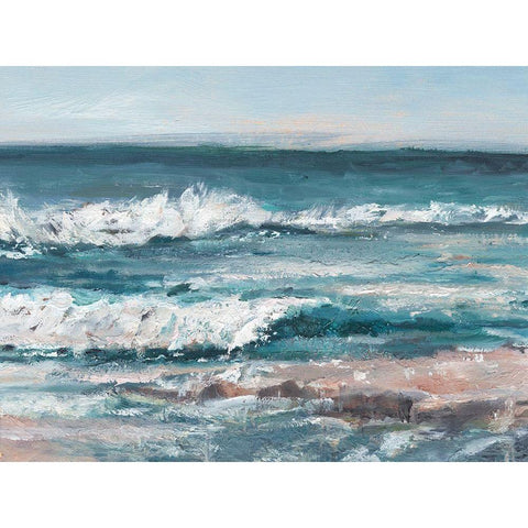 Ocean Breakers I Black Modern Wood Framed Art Print with Double Matting by Harper, Ethan