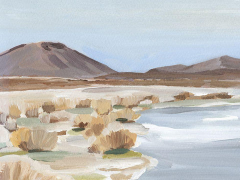 Desert Oasis Study II White Modern Wood Framed Art Print with Double Matting by Warren, Annie