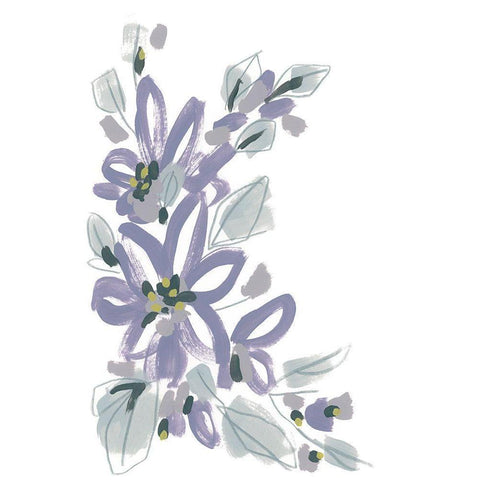 Periwinkle Patch I Black Modern Wood Framed Art Print with Double Matting by Vess, June Erica